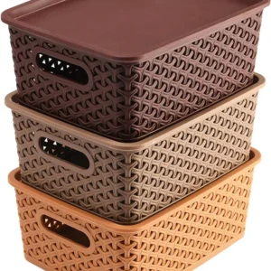 Kuber Industries Multipurpose Solitaire Storage Basket with Lid
